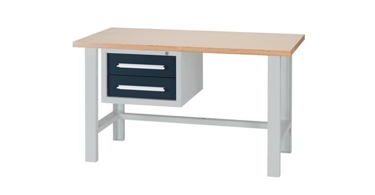 Combination workbench series DB W2000xD750xH840mm RAL7035/7016 2xdrawer