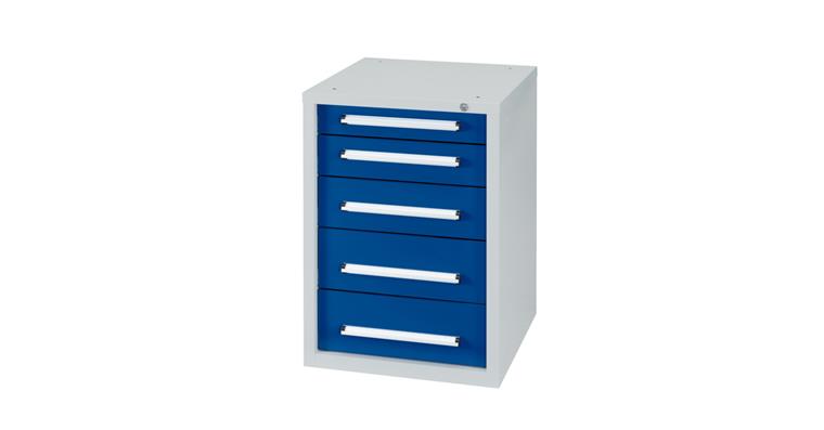 Undercounter cabinet W572 x D600 x H800 mm 5 drawers RAL7035/5010
