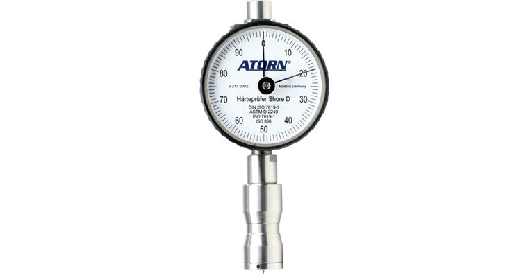 ATORN Shore D hardness tester with trailing pointer in case