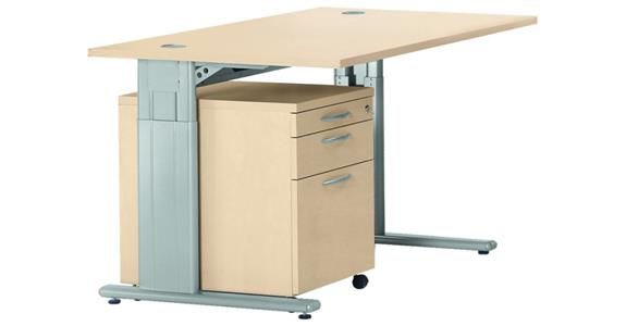 Schreibtisch COMFORT H640-820 x B1200 x T800 mm DEKOR ahorn