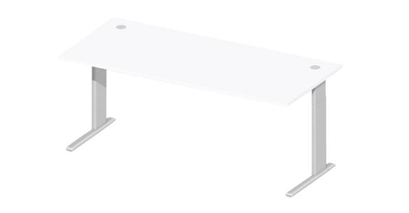 Schreibtisch COMFORT H640-820 x B1800 x T800 mm DEKOR weiß