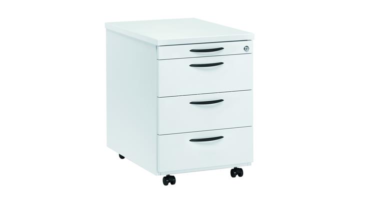 Roll container multi 4x drawer decor white