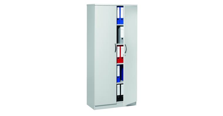 Hinged door cabinet multi H1835xW800xD420 mm decor light grey 5 folder heights