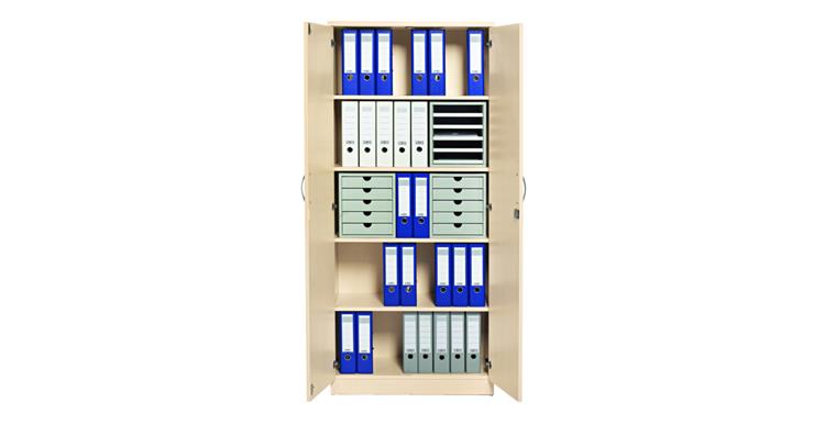 Flügeltürschrank Multi H1835 x B800 x T420 mm Dekor Ahorn 5 Ordnerhöhen