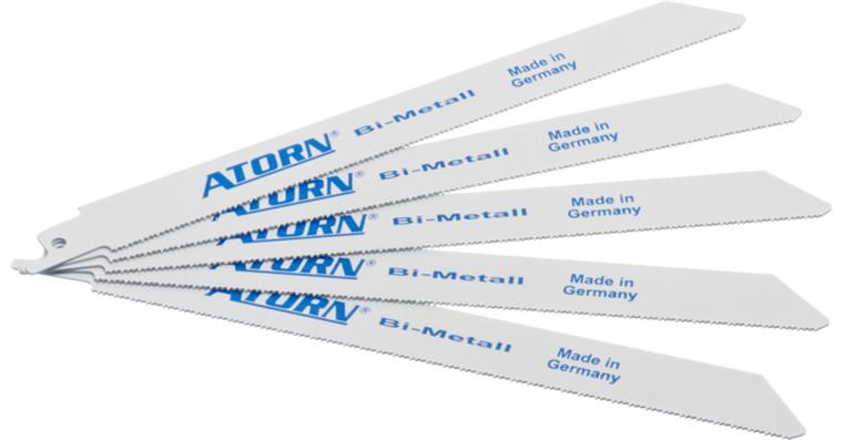 ATORN Säbelsägeblätter Bi-Metall 200 mm 1,0 mm stark 1,4 mm Zahnteilung gewellt