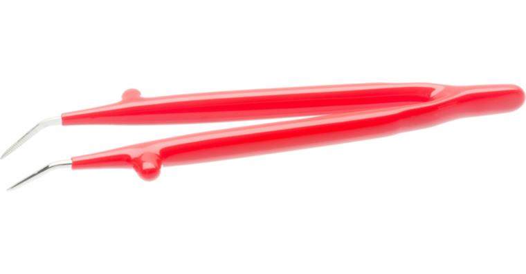 ATORN dip-insulated tweezers 155 mm curved hardened