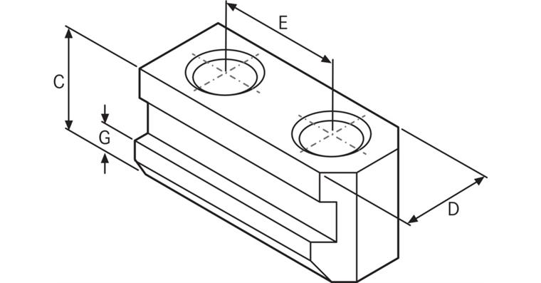 ATORN T-sliding block made from steel double version M16 hole spacing 30 mm