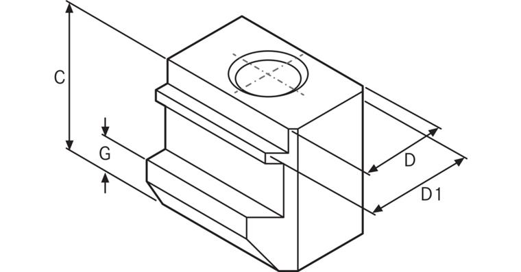 ATORN T-sliding block M12 made from steel hole spacing 30 mm