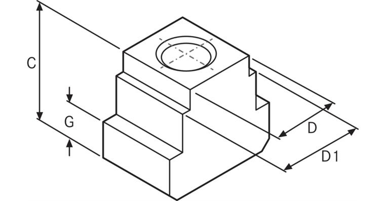 ATORN T-sliding block M20 single stepped steel