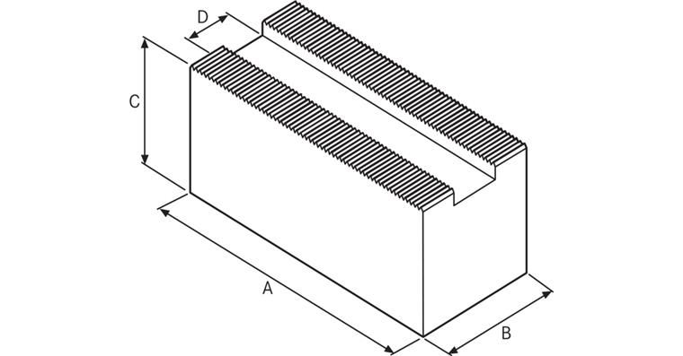 ATORN Aufsatzbacken weich ungebohrt 420x35x60 mm 1,5 mmx 60 Grad