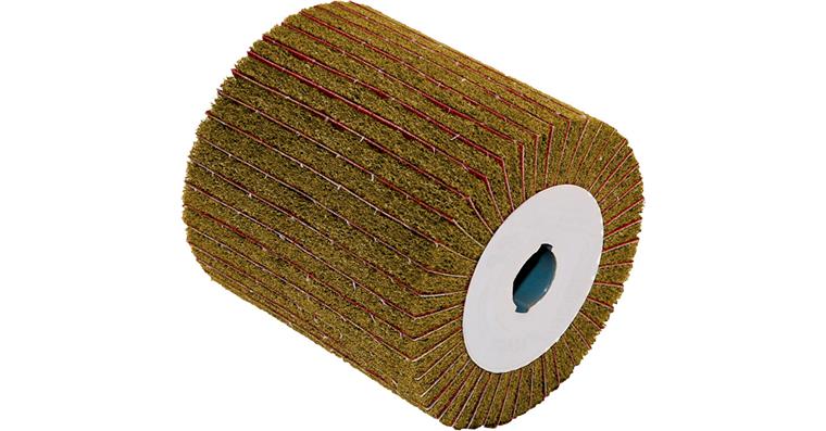 ATORN non-woven abr./cloth flap wheel colour, 115x100x19 mm, G120, yellow