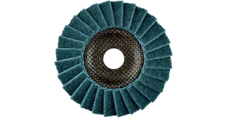 ATORN Polierfächerscheibe Vlies 115x22,23 mm schräg, fein, blau
