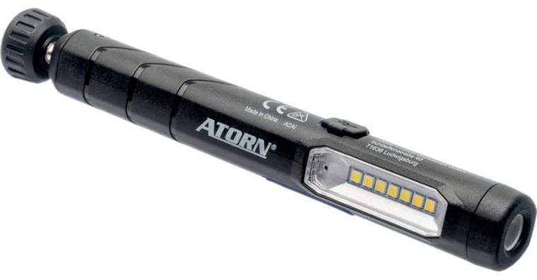 ATORN LED inspection lamp with UV function, rechargeable battery and USB