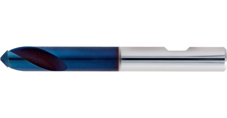 NC spotting drill, solid carbide 120° TiAlSiN, diameter 2 mm x 32 mm HA shaft