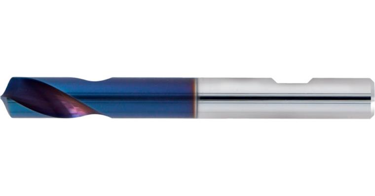 NC spotting drill, solid carbide 142° TiAlSiN, diameter 2 mm x 32 mm HA shaft