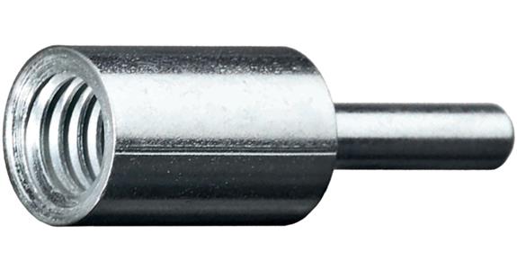 ATORN Gewindeadapter für Rohrbürsten, 50 mm, mit 6 mm Schaft und M 6 Gewinde