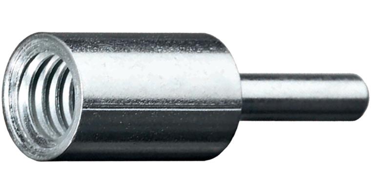 ATORN threaded adapter for tube brushes, 50mm, with 6mm shank and M6 thread