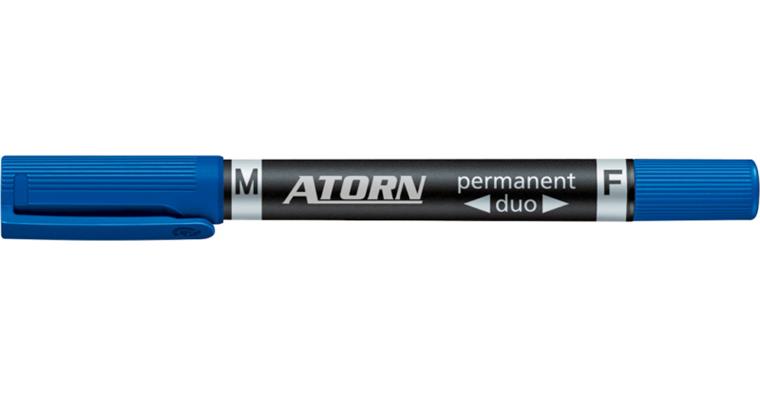 ATORN permanent marker DUO M+F colour blue