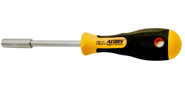 ATORN ESD magnetic bit holder screwdriver, 1/4 inch x 100 mm for drive C 6.3