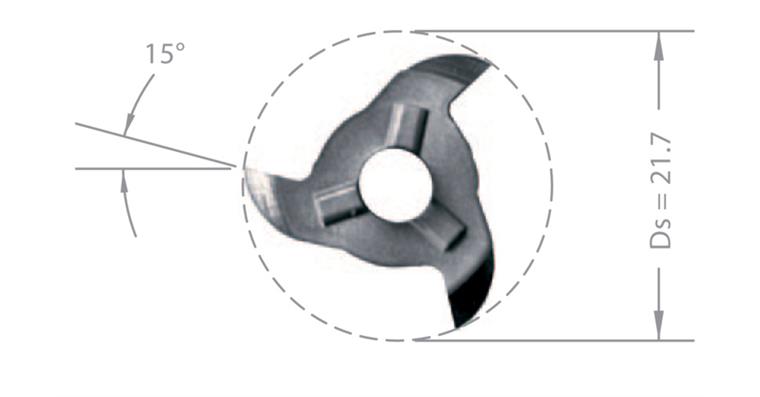 HM-Schneidplatte MINI-MILL Z22.1610.35 AL 41F/TiAlN für Halter ZH22 Art. 17580