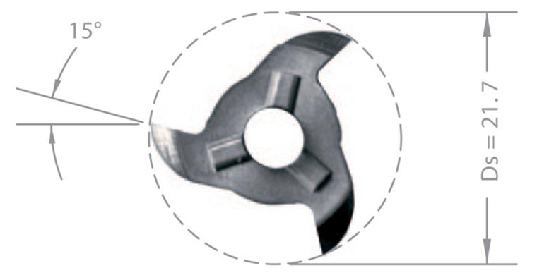 HM-Schneidplatte MINI-MILL Z22.0400.02 AL 41F/TiAlN für Halter ZH22 Art. 17580