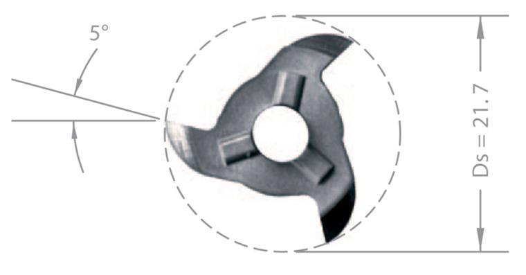 Carbide cut. insert MINI-MILL Z22.4545.94 AL 41F/TiAlN f holder ZH22 art. 17580