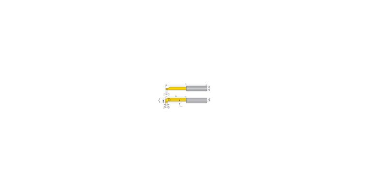 Cutting insert mini-bore left L007.0150-15 from bore dia. 4 mm cbd HC8615/TiN