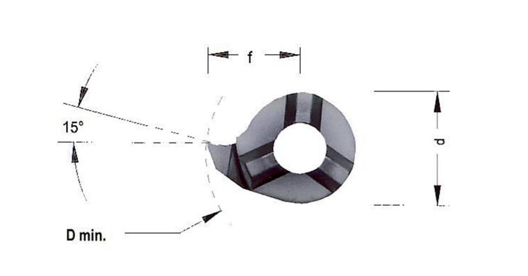 Carbide cutting insert MINI-CUT left LS08.0810.45 pre-cutting plate HC8620/TiAlN