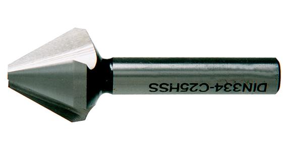 Kegel- und Entgratsenker 60° mit Zylinderschaft DIN 334 3 Schn. HSS Ø 25,0 mm