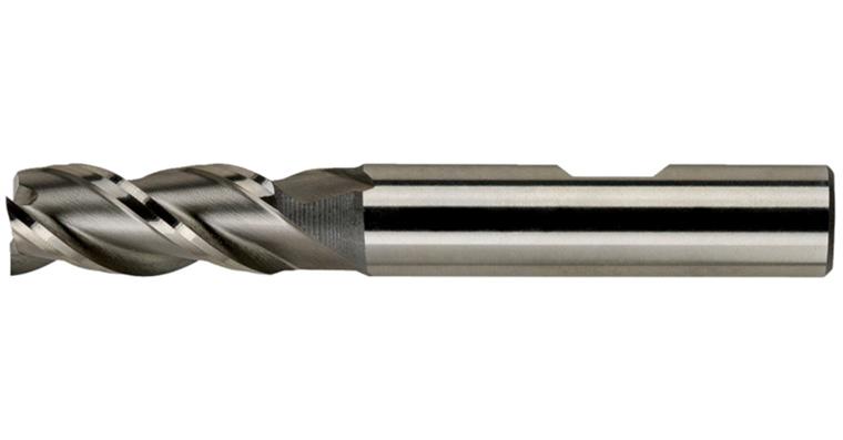 End mill cyl. DIN 844 B type W short 3 cutting edges centre-cutting HSS-E 8 mm