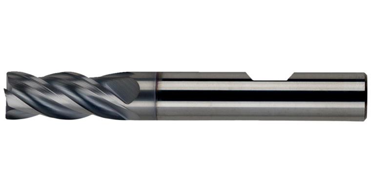 Solid carbide end mill 35/38° G2 4 cut. edges C-cut type VA Nacro coat. 8.0 mm