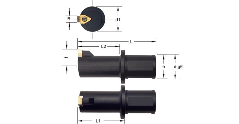 Ins. holder NHV.22.0025.1 f. broaching longit. grooves drill hole dia. from 22mm