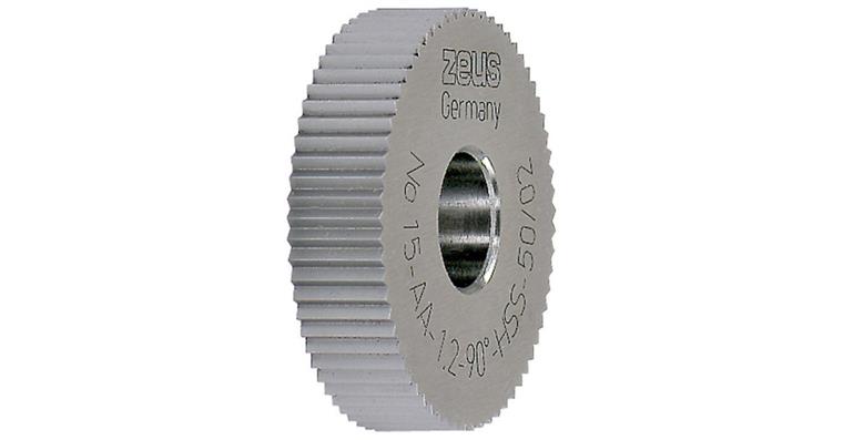 Rändelrad DIN 403 HSS 60-62 HRC Form AA ØxBreitexBohr. 25x6x8 mm Teilung 0,8 mm
