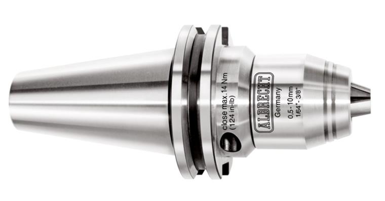 Short drill chuck AKL DIN 69871 SK 40 clamping range 1.0-16 mm. 7000 rpm.