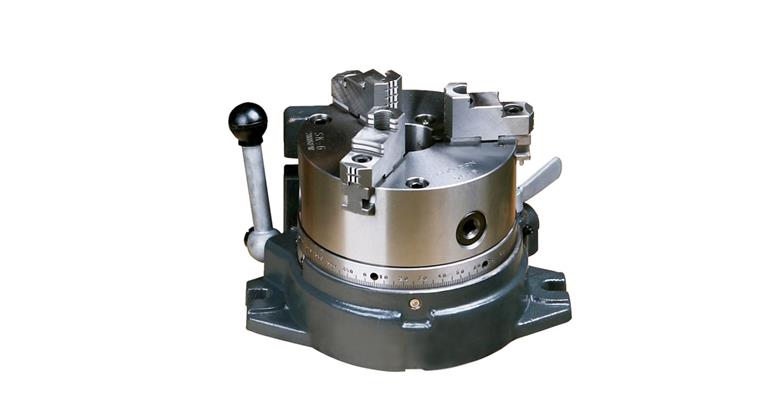 Horizontal-vertical index unit HRTE 165 with 3-jaw chuck, chuck diameter 165 mm