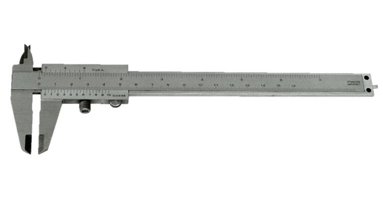 Precision pocket vernier callipers 0-150 mm parallax-free with locking screw 