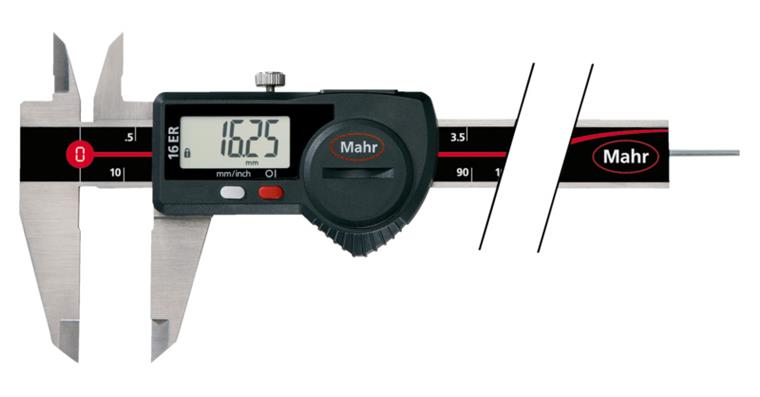 Messschieber digital 150mm, MarCal 16 ER, Datenausgang, flach, Antriebsrad