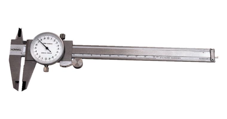 Callipers with round scale 0-150 mm reading 0.02 mm 2mm/rotation