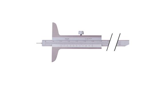 Precision depth callipers 0-80 mm, w. meas. pin