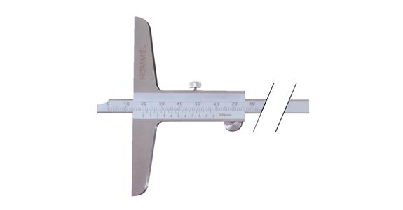 Precision depth callipers 0-1,000 mm, w. offset depth gauge rod