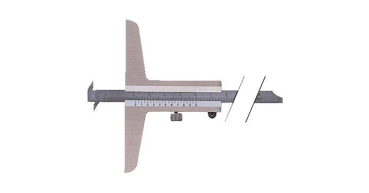 Precision depth callipers 0-300 mm, w. offset depth gauge rod