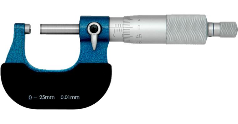 Micrometer with setting gauge carbide 0.5 pitch MR 0-25 mm