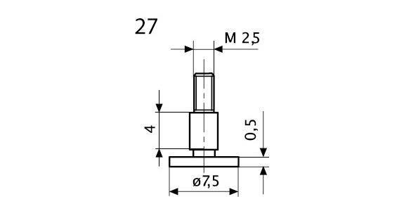 Tellermesseinsatz Nr. 27 für Messuhren und Feinzeiger A-Gew. M 2,5 Ø 7,5x0,5 mm