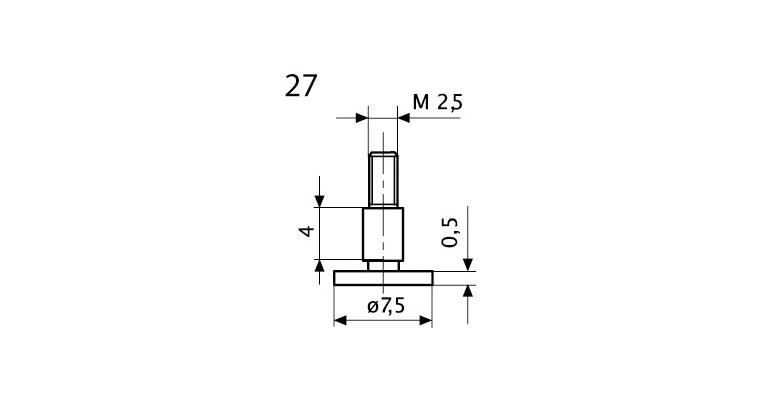 Tellermesseinsatz Nr. 27 für Messuhren und Feinzeiger A-Gew. M 2,5 Ø 7,5x0,5 mm