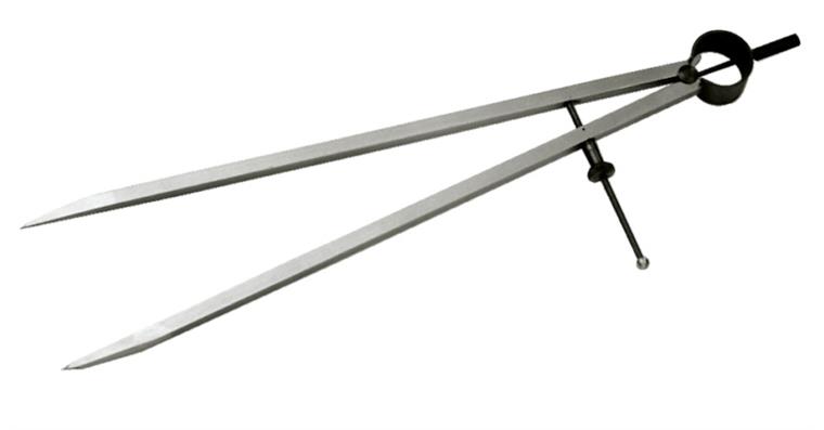 LIZZARD Präzisions-Federspitzzirkel L=150 mm, extra starke, kantige Schenkel