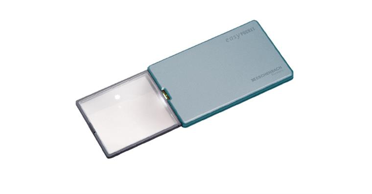 LED pocket magnifier lamp easyPOCKET magnification 4x incl. batteries 86x54x6 mm