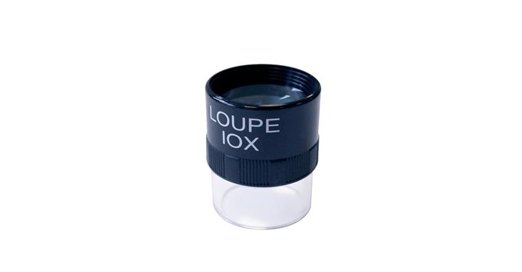Magnifying glass, glass lens, magnification 10x, lens dia. 30 mm