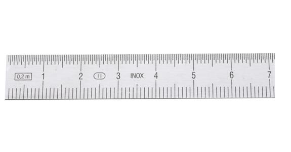 Biegsamer Maßstab Teilung 1/2-1/1 mm EG-Gen. II rostfrei LxB=500x30 mm