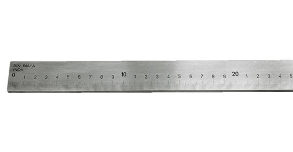 Kontrollmaßstab DIN866/A gelaserte 1/1 mm Teilung rostfrei L=5000 mm