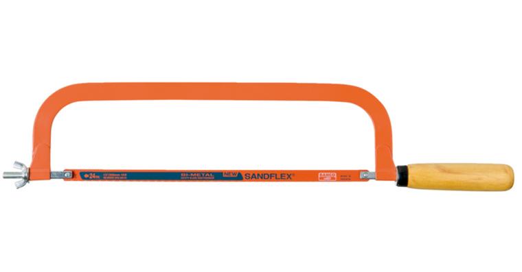 Metal saw bow with wooden handle for 300 mm hand saw blades
